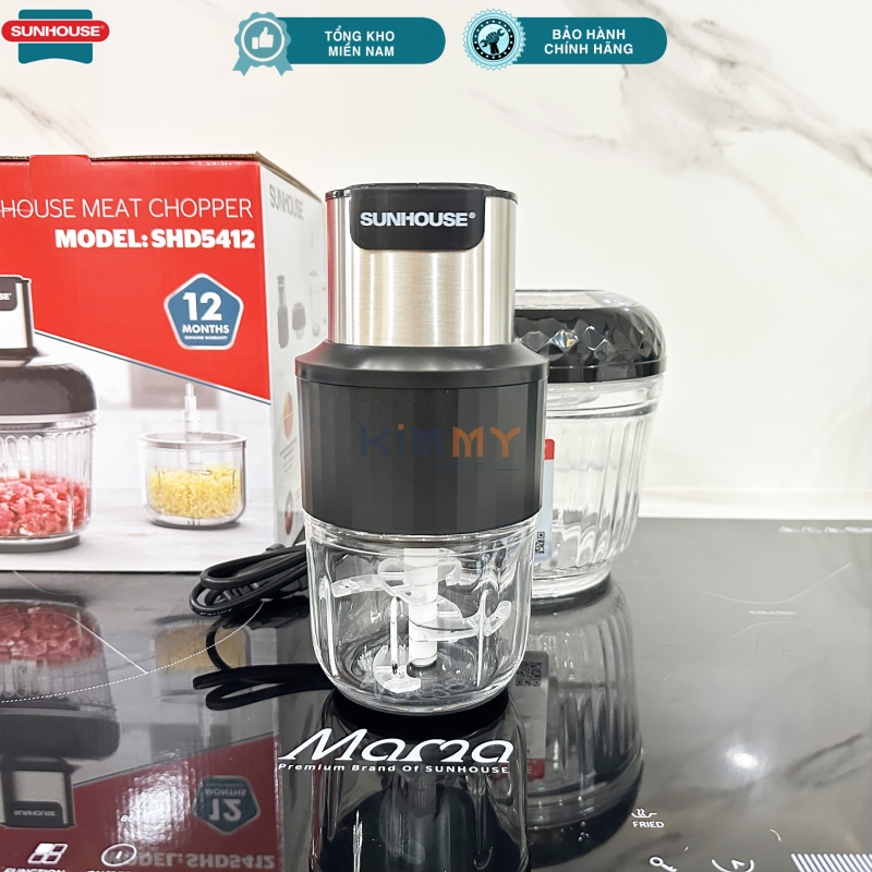 Máy xay thịt cá 2 cối thủy tinh Sunhouse SHD5412